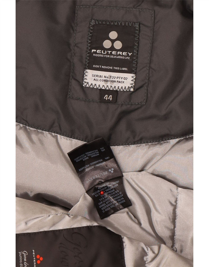 PEUTEREY Womens Hooded Padded Parka Jacket IT 44 Medium Grey Polyamide