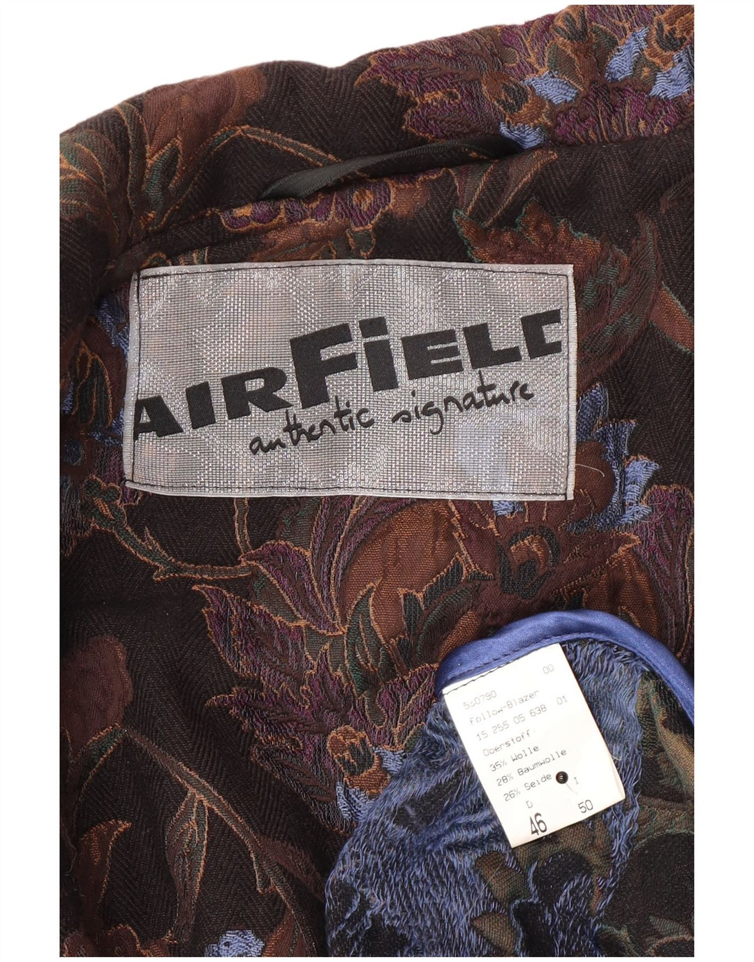 Vintage Womens 3 Button Blazer Jacket IT 50 XL Black Floral Wool