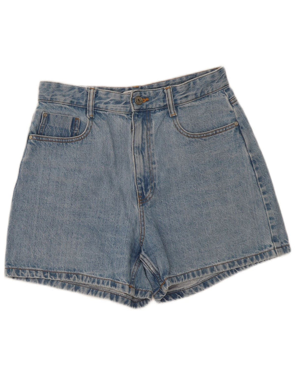 Zara Womens High Waist Denim Shorts EU 40 Medium W30 Blue
