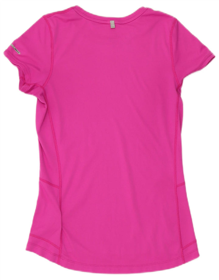 NIKE Womens Dri Fit T-Shirt Top UK 8 Small Pink Polyester