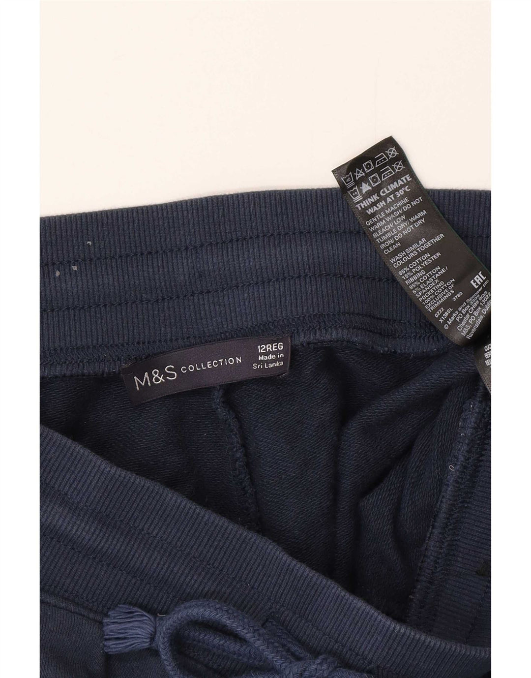Marks & Spencer Womens Tracksuit Trousers Joggers UK 12 Medium Navy Blue