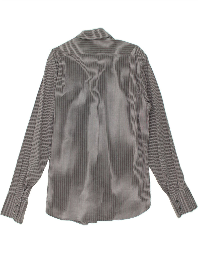 HUGO BOSS Mens Shirt Large Grey Striped Cotton | Vintage Hugo Boss | Thrift | Second-Hand Hugo Boss | Used Clothing | Messina Hembry 