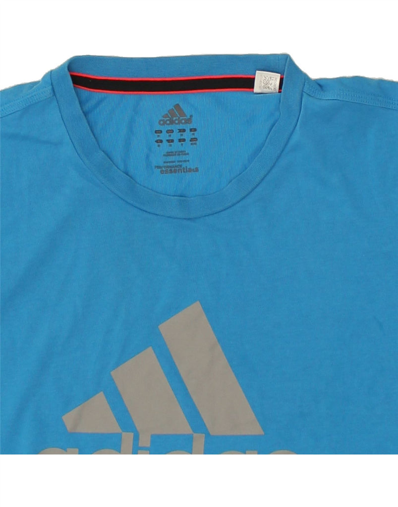 ADIDAS Mens Graphic T-Shirt Top Medium Blue Cotton | Vintage Adidas | Thrift | Second-Hand Adidas | Used Clothing | Messina Hembry 