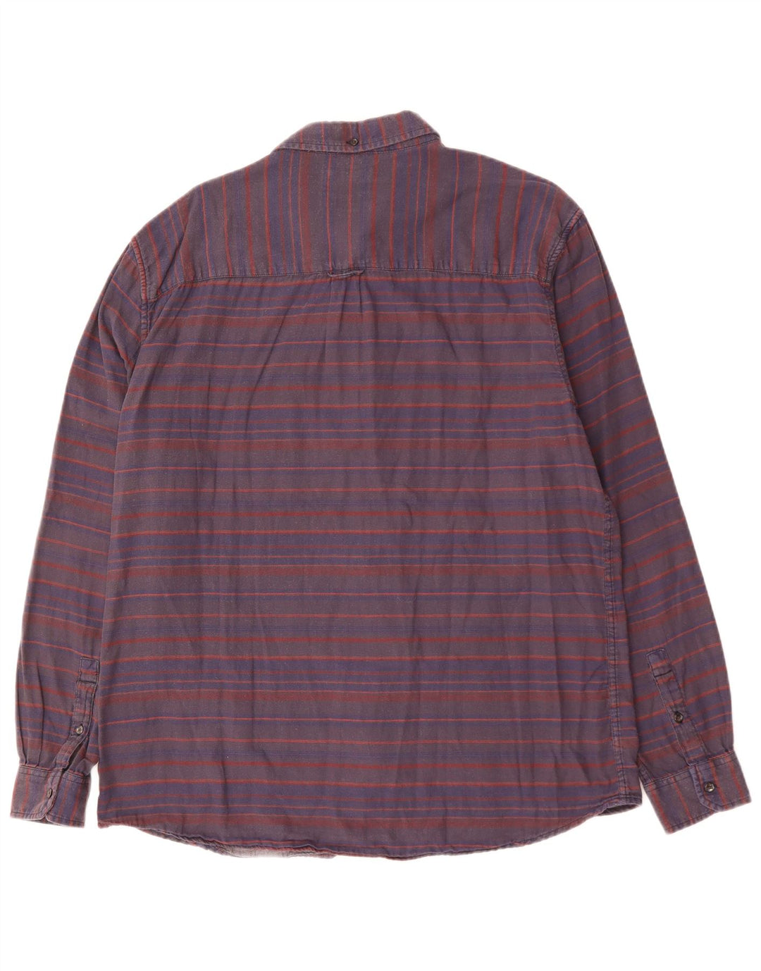 WRANGLER Mens Regular Fit Shirt 2XL Navy Blue Striped Cotton