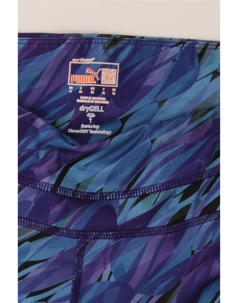 PUMA Womens Capri Leggings UK 12 Medium  Purple Camouflage Polyester Vintage Puma and Second-Hand Puma from Messina Hembry 