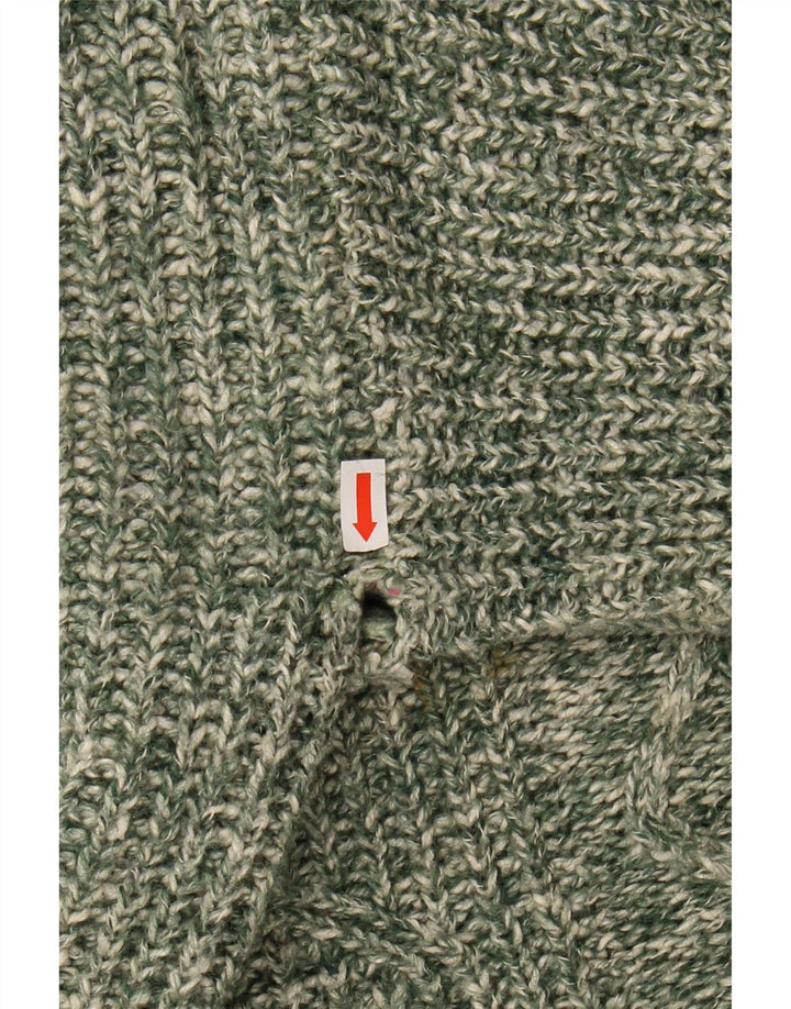 FAT FACE Womens Turtle Neck Jumper Sweater UK 10 Small Green Flecked