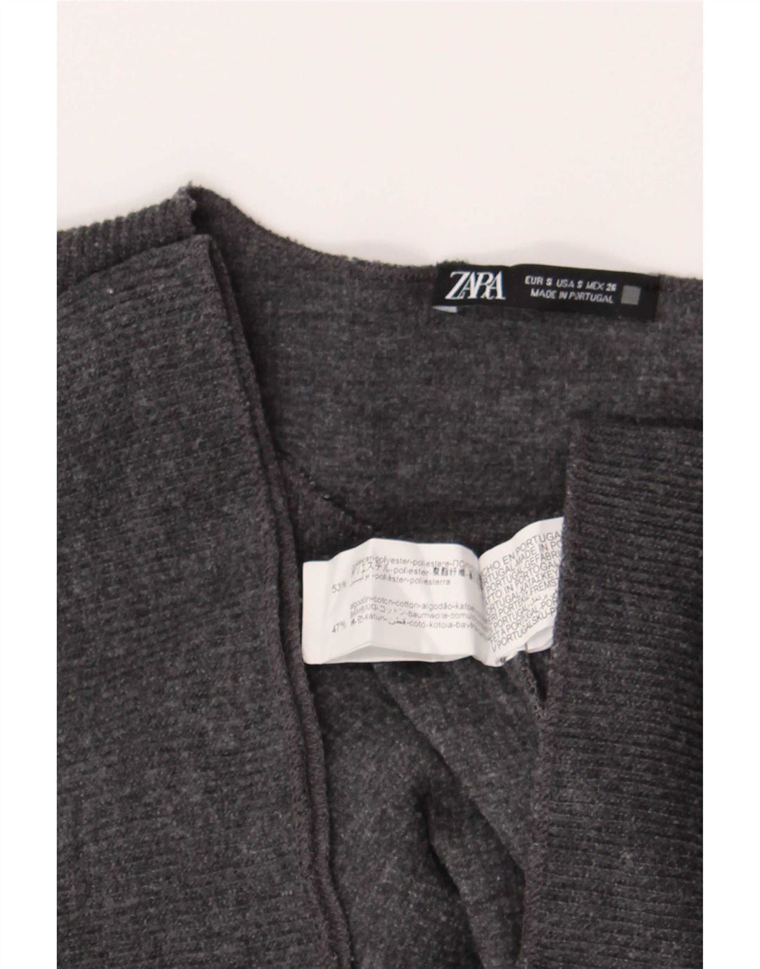 Zara Womens Oversized T-Shirt Top UK 10 Small Grey Polyester