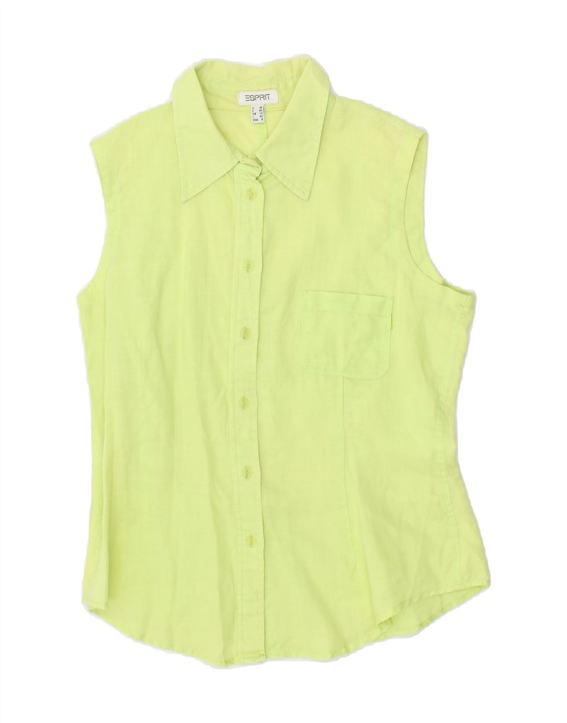 ESPRIT Womens Sleeveless Shirt UK 12 Medium Green Ramie Vintage Esprit and Second-Hand Esprit from Messina Hembry 