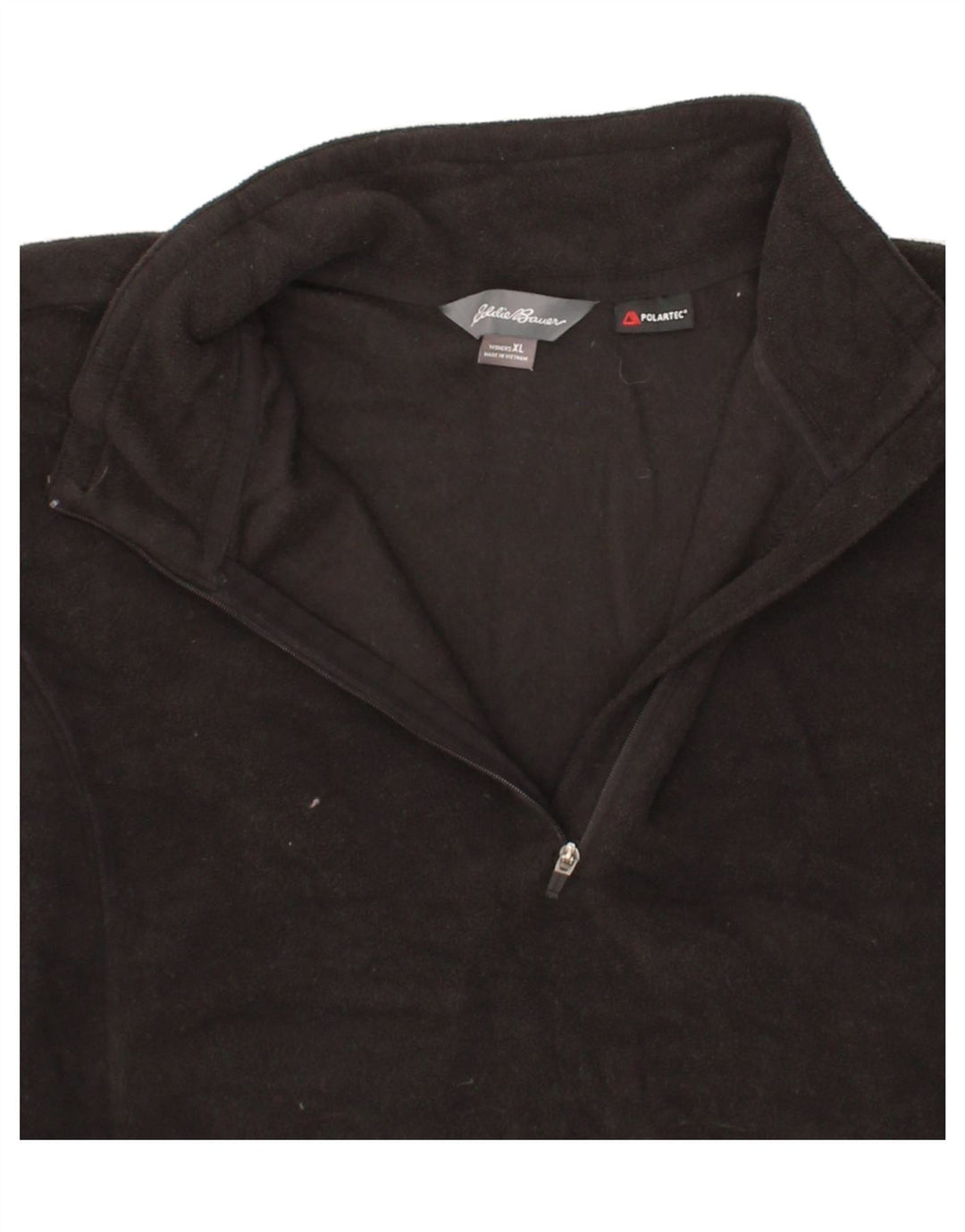 EDDIE BAUER Womens Zip Neck Fleece Jumper UK 18 XL Black Polyester Vintage Eddie Bauer and Second-Hand Eddie Bauer from Messina Hembry 