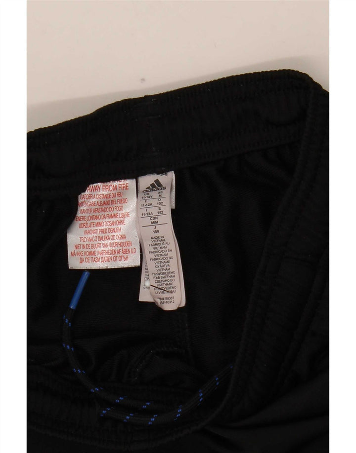 Adidas Boys Tracksuit Trousers 11-12 Years Black Polyester