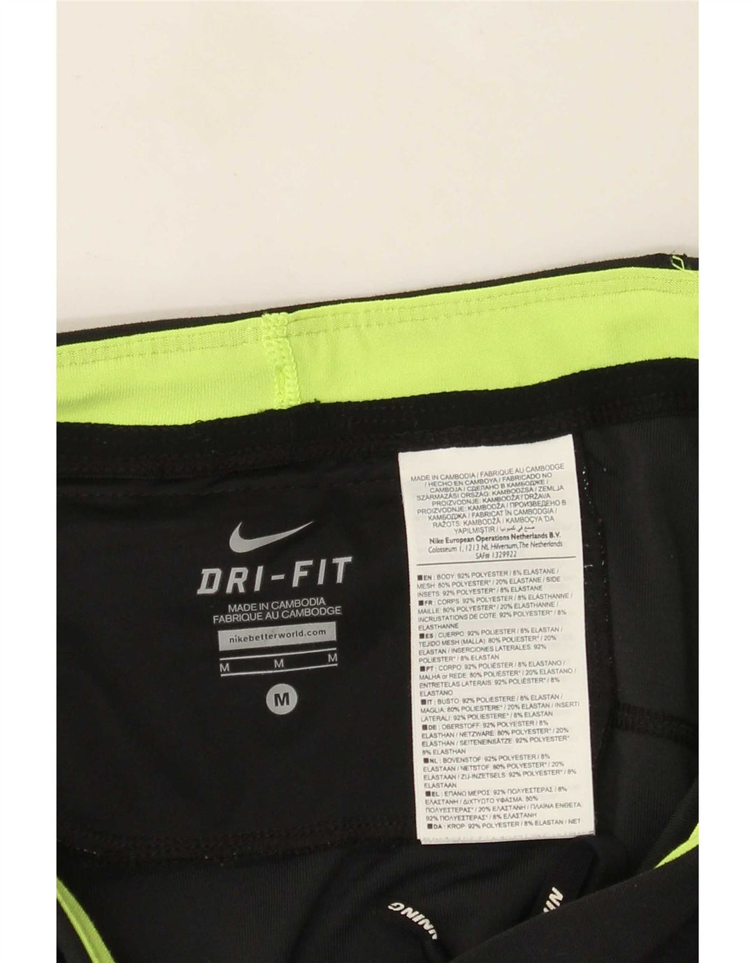 Nike Womens Dri Fit Capri Leggings UK 12 Medium Black Colourblock Polyester
