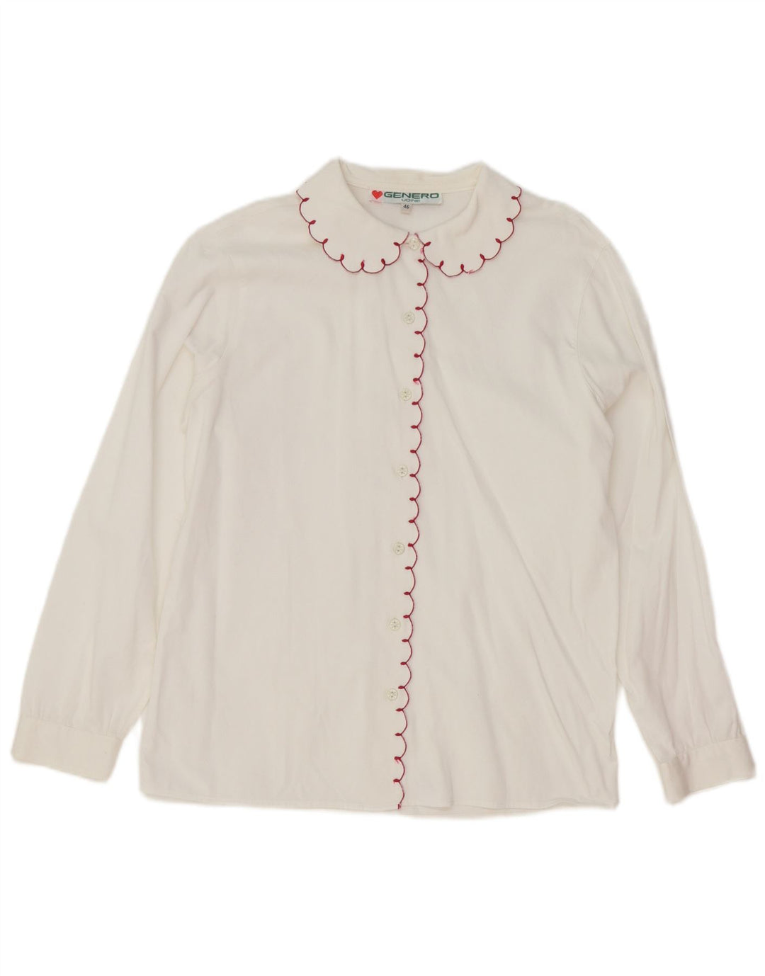 Vintage Womens Shirt IT 46 Large White Cotton