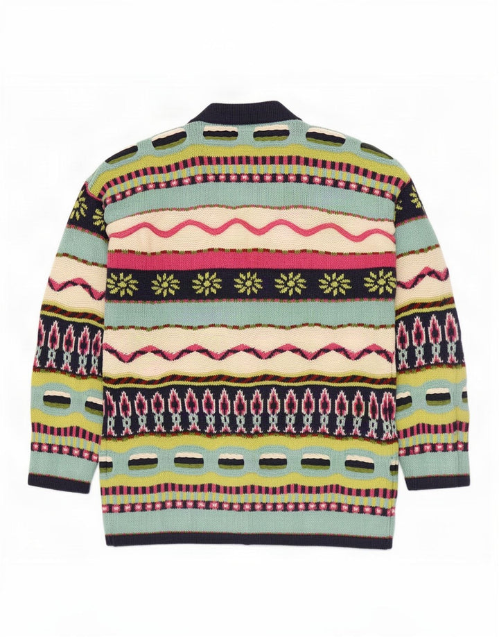 Benetton Womens Cardigan Sweater UK 14 Medium Multicoloured Novelty