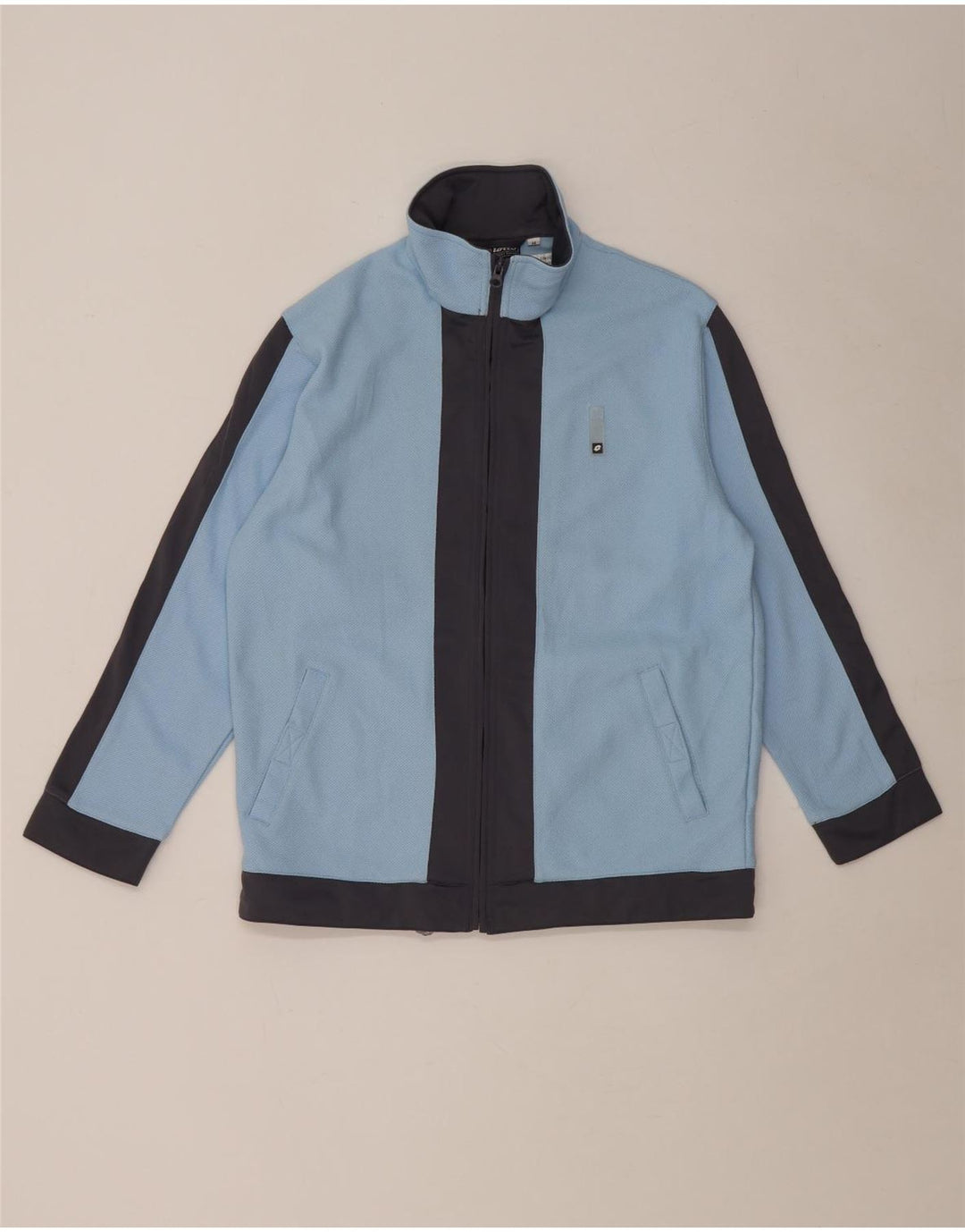 Lotto Womens Tracksuit Top Jacket UK 12 Medium Blue Colourblock Polyester