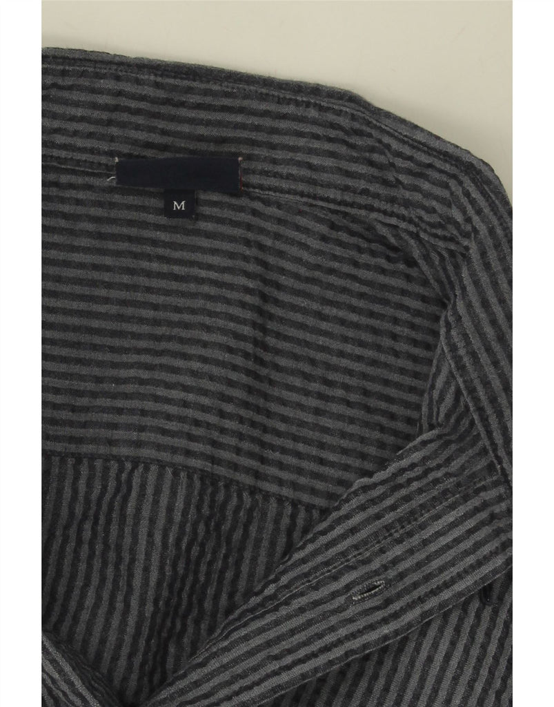 KAPPA Mens Short Sleeve Shirt Medium Grey Striped Cotton Vintage Kappa and Second-Hand Kappa from Messina Hembry 
