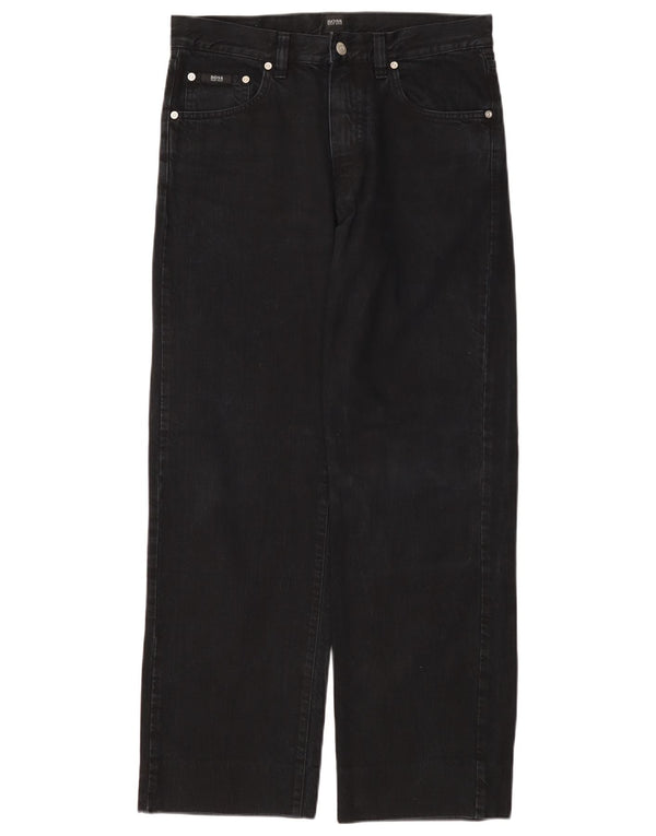 Hugo Boss Mens Arkansas Straight Jeans W32 L30 Black Cotton