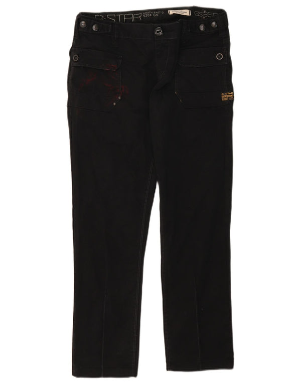 G-Star Mens Straight Jeans W29 L26 Black Cotton