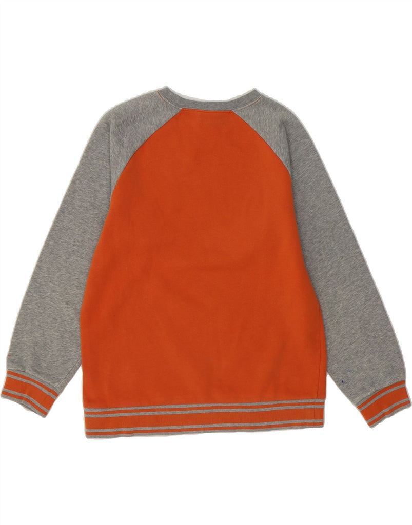 NIKE Boys Graphic Sweatshirt Jumper 12-13 Years Large Orange Colourblock Vintage Nike and Second-Hand Nike from Messina Hembry 
