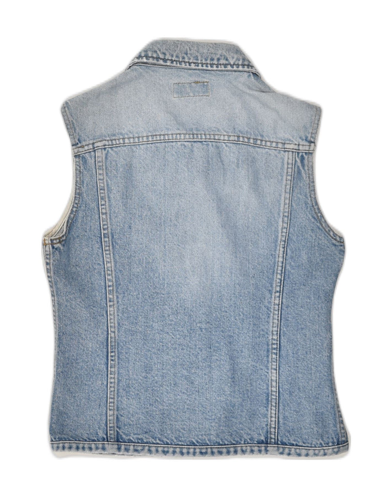 VINTAGE Womens Denim Gilet UK 10 Small Blue Cotton | Vintage Vintage | Thrift | Second-Hand Vintage | Used Clothing | Messina Hembry 