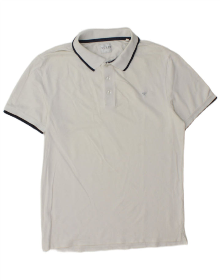 Guess Mens Polo Shirt Large White