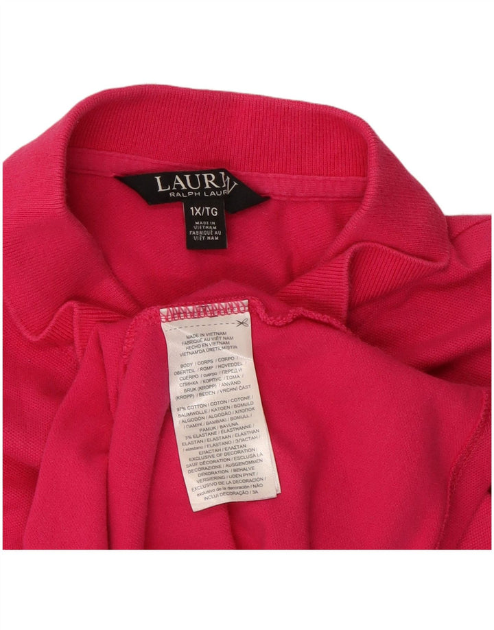 RALPH LAUREN Womens Polo Shirt UK 18 XL Pink Cotton