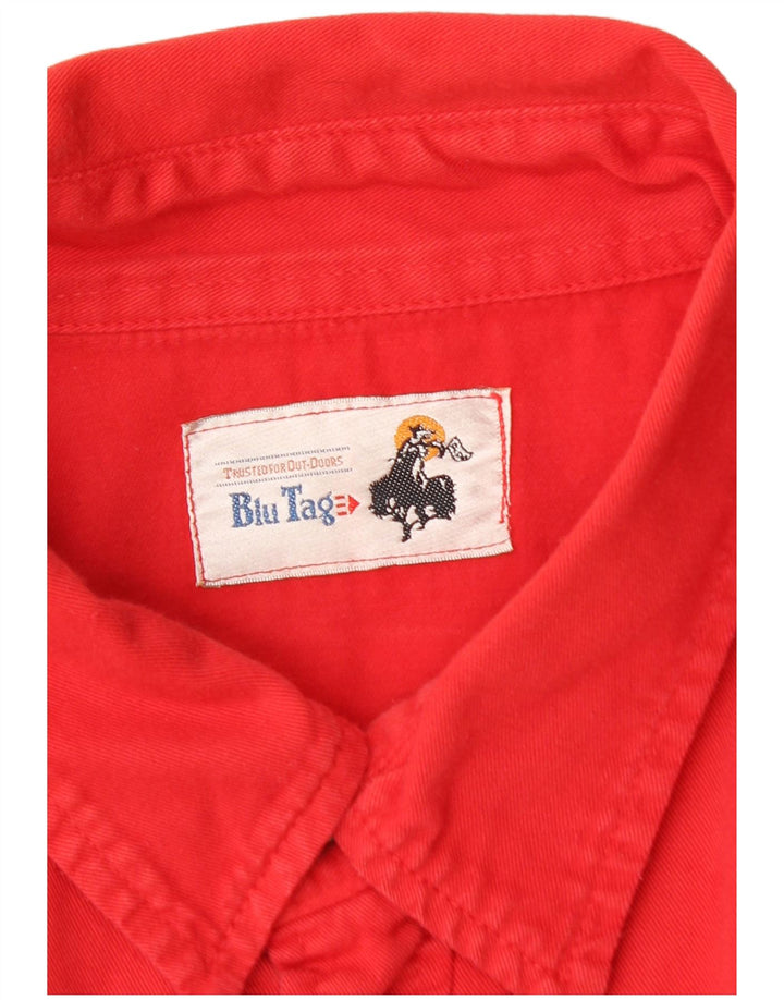 Vintage Mens Denim Shirt 3XL Red