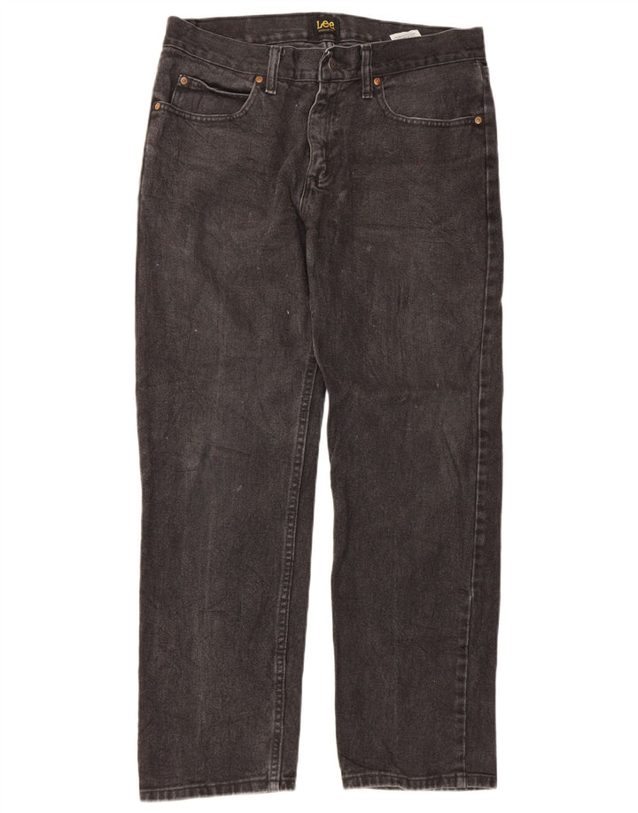 Lee Mens Regular Fit Straight Jeans W33 L30 Black Cotton