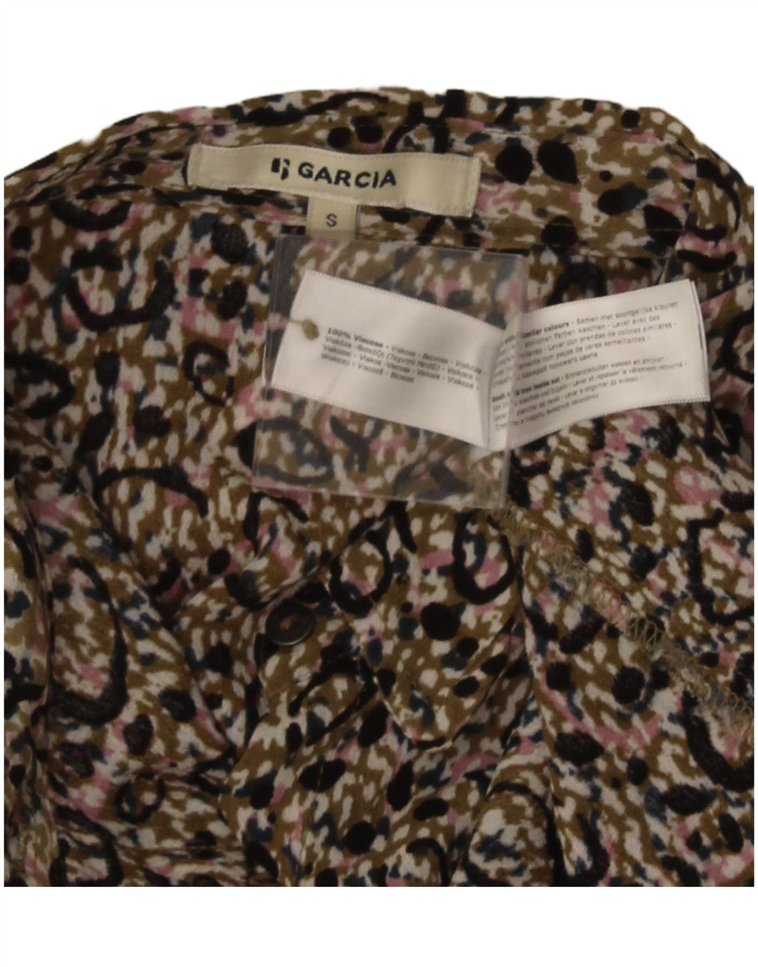 Garcia Womens Abstract Pattern Shirt UK 10 Small Multicoloured Viscose