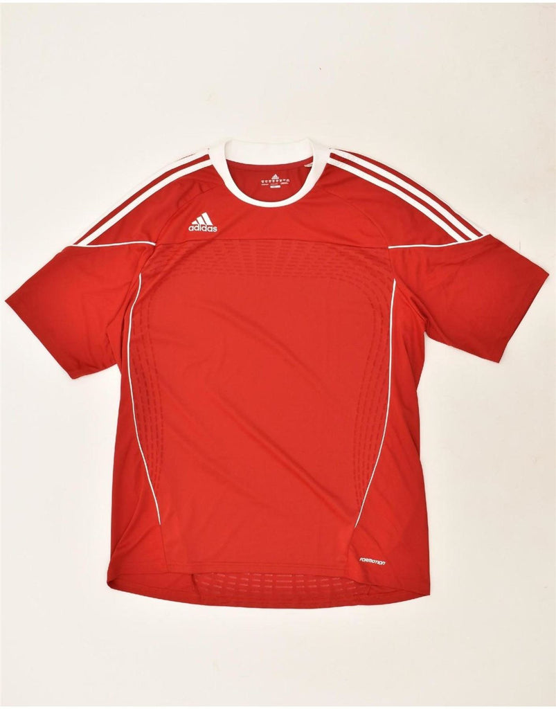 ADIDAS Mens Climacool T-Shirt Top 2XL Red Polyester Vintage Adidas and Second-Hand Adidas from Messina Hembry 