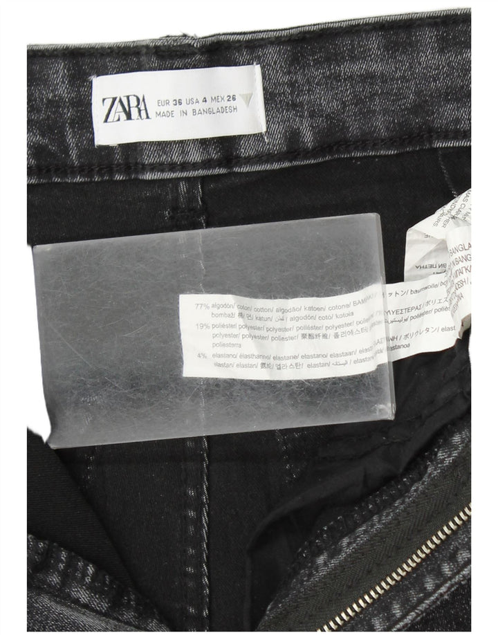 ZARA Womens Skinny Jeans EU 36 XS W26 L27 Grey Cotton