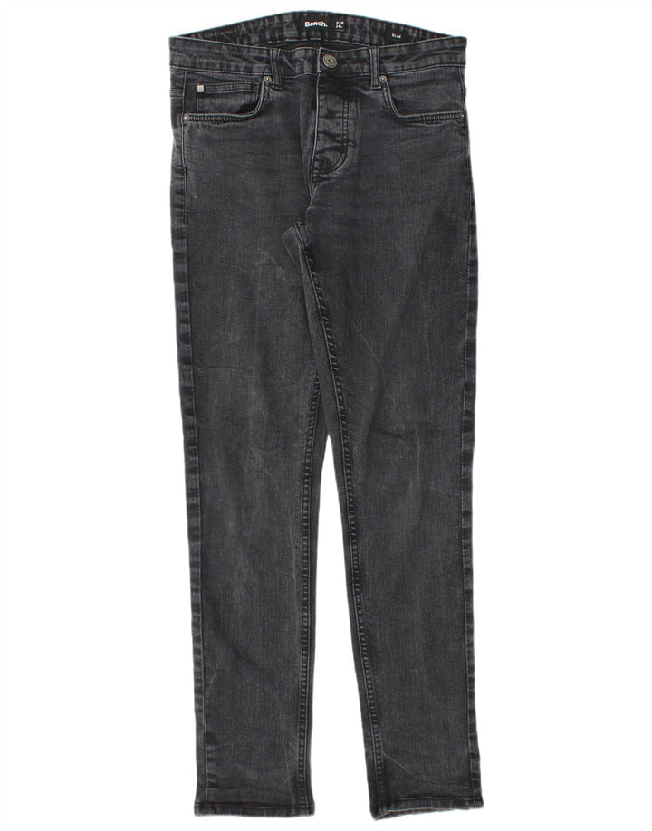 Bench Mens Slim Jeans W32 L32 Black Cotton