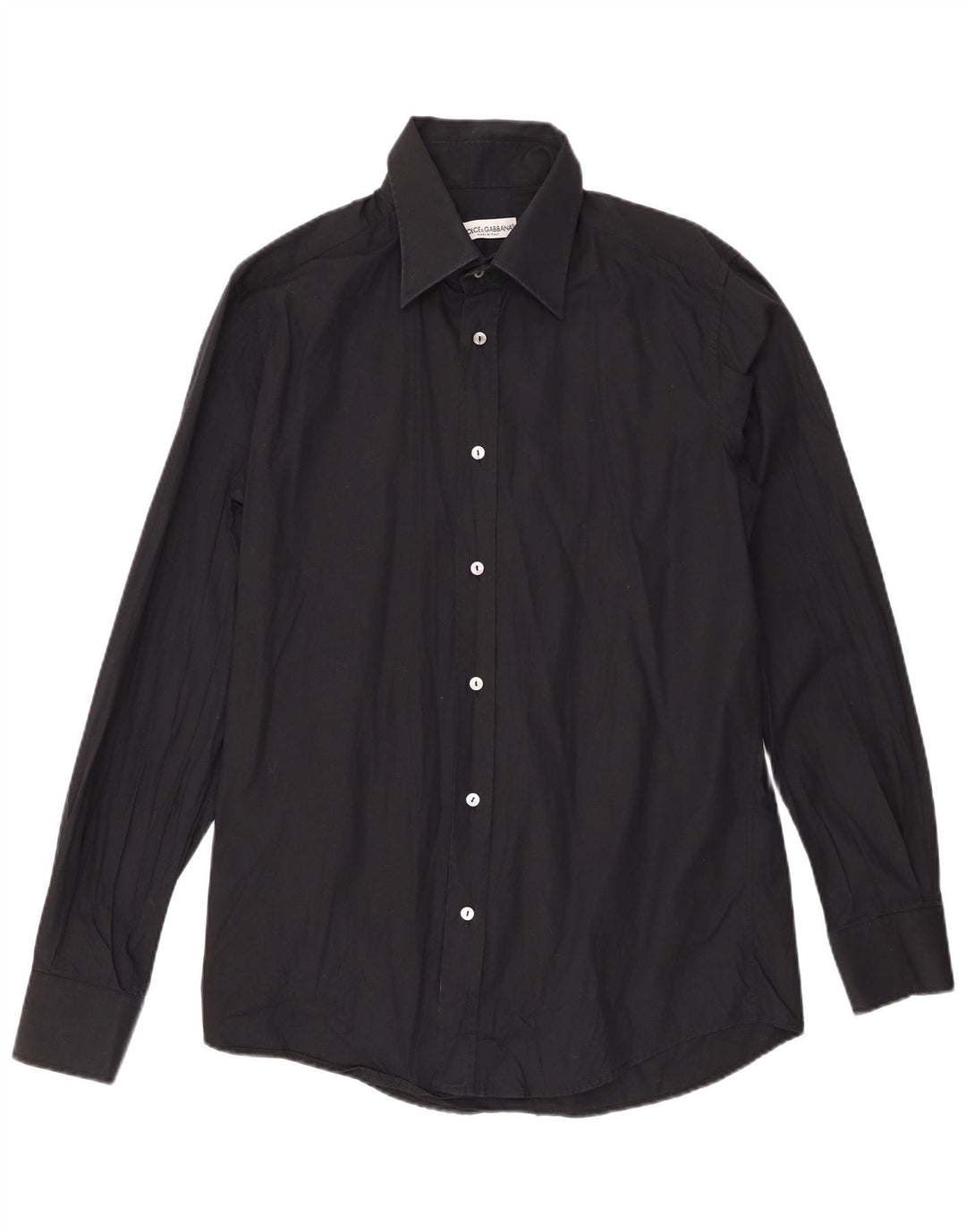 Dolce & Gabbana Mens Shirt Size 43 Large Black Cotton
