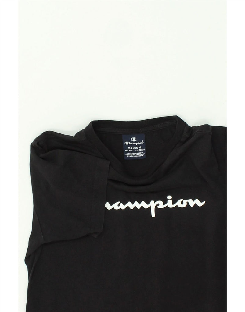 CHAMPION Boys Graphic T-Shirt Top 9-10 Years Medium Black | Vintage Champion | Thrift | Second-Hand Champion | Used Clothing | Messina Hembry 