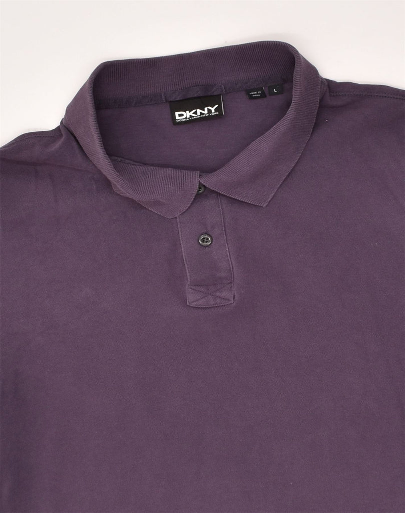 DKNY Mens Polo Shirt Large Purple Cotton | Vintage Dkny | Thrift | Second-Hand Dkny | Used Clothing | Messina Hembry 