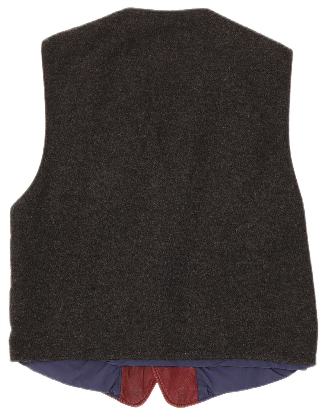 Vintage Mens Waistcoat Medium Maroon Colourblock