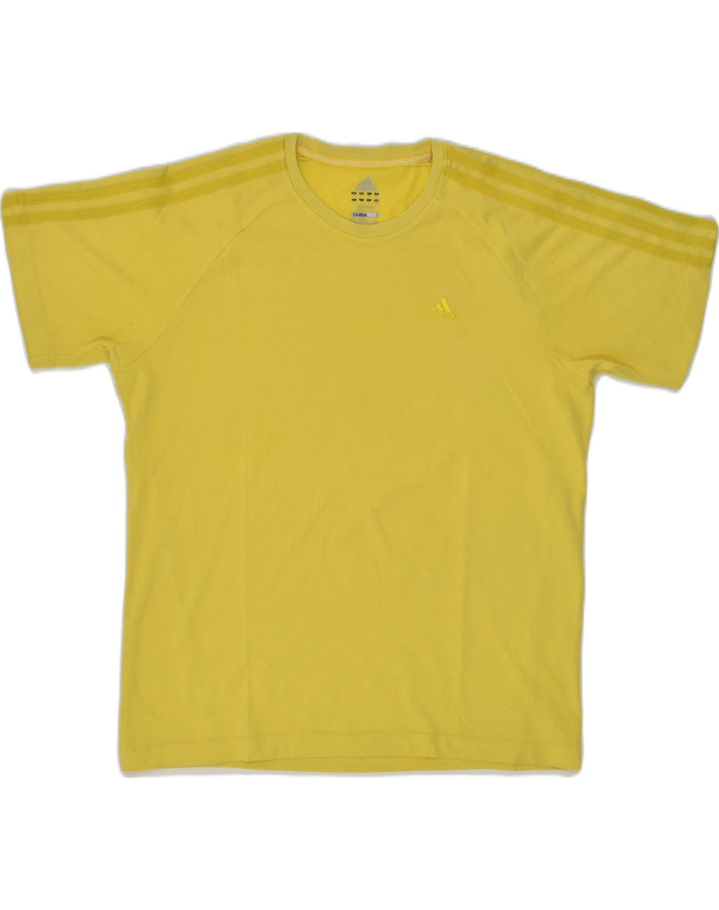 ADIDAS Mens Clima 365 T-Shirt Top Medium Yellow Cotton | Vintage Adidas | Thrift | Second-Hand Adidas | Used Clothing | Messina Hembry 