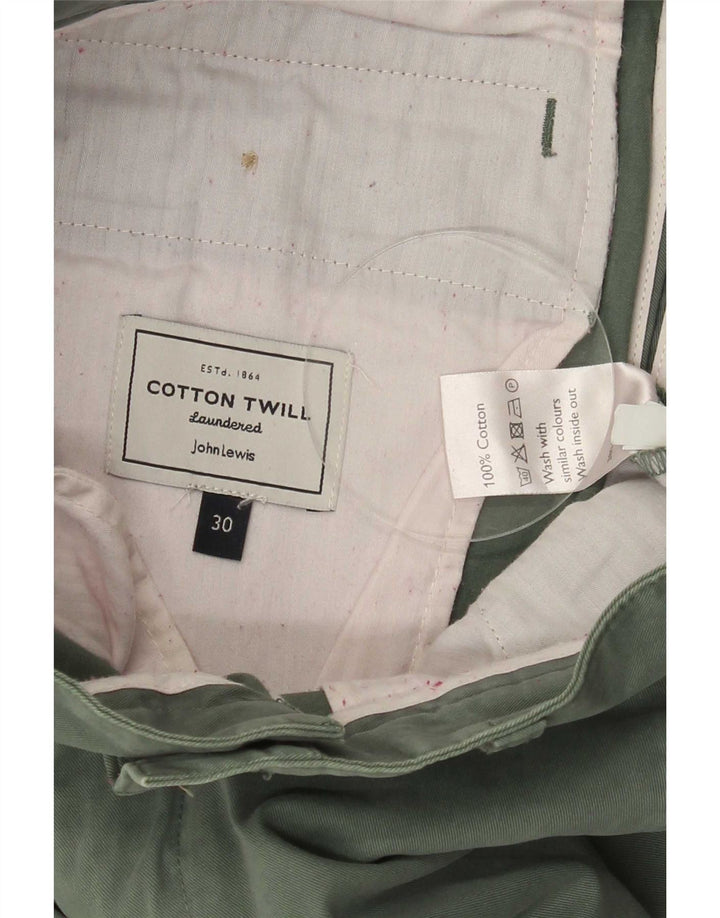 John Lewis Mens Chino Shorts Medium W30 Green Cotton