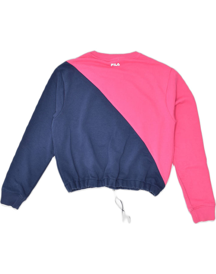 FILA Womens Graphic Sweatshirt Jumper UK 14 Medium Multicoloured | Vintage Fila | Thrift | Second-Hand Fila | Used Clothing | Messina Hembry 