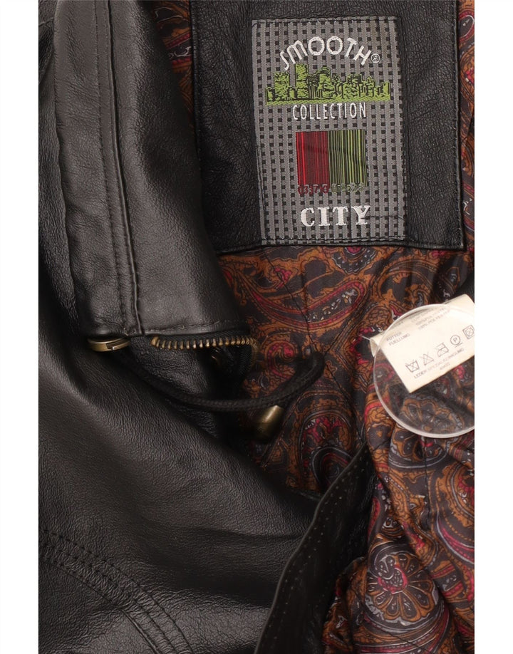 Vintage Mens Leather Jacket UK 42 XL Black Leather