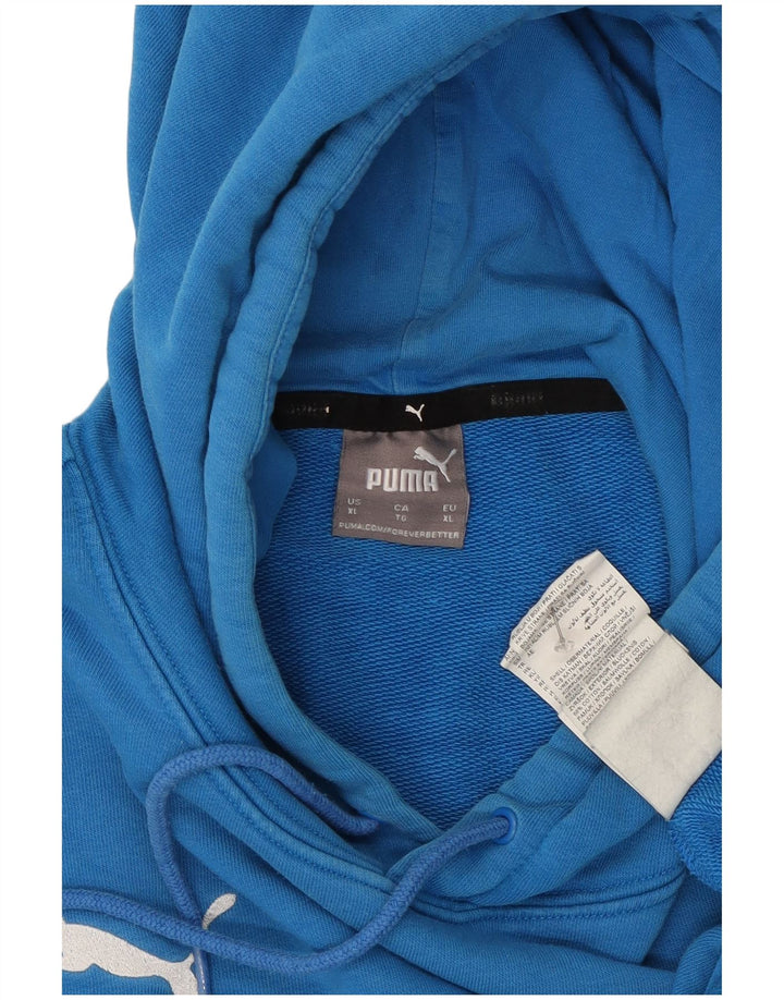 Puma Mens Hoodie Jumper XL Blue Cotton