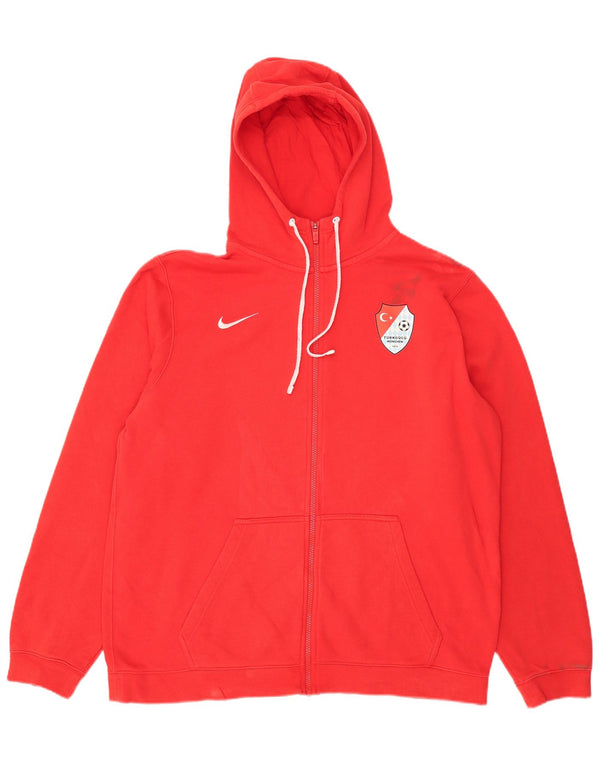 Nike Mens Graphic Zip Hoodie Sweater XL Red Cotton