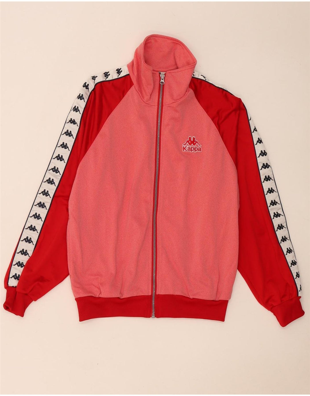Kappa Mens Graphic Tracksuit Top Jacket Small Pink Colourblock