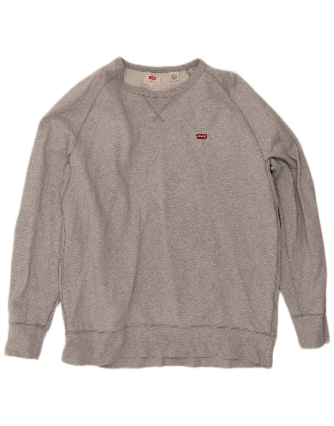 Levi's Mens Sweatshirt Jumper Large Grey Flecked Cotton