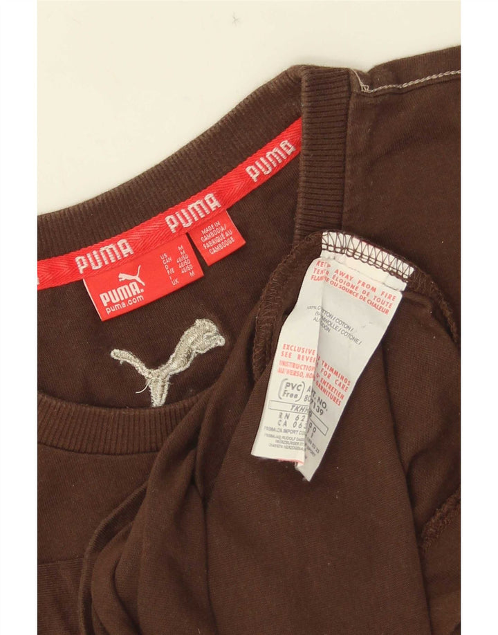 Puma Mens Top Long Sleeve Medium Brown Cotton