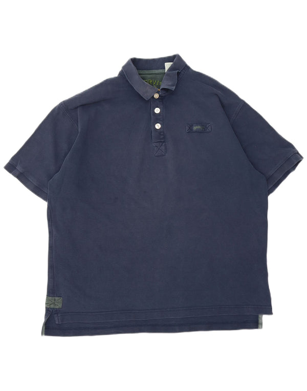 Orvis Mens Polo Shirt Large Navy Blue Cotton