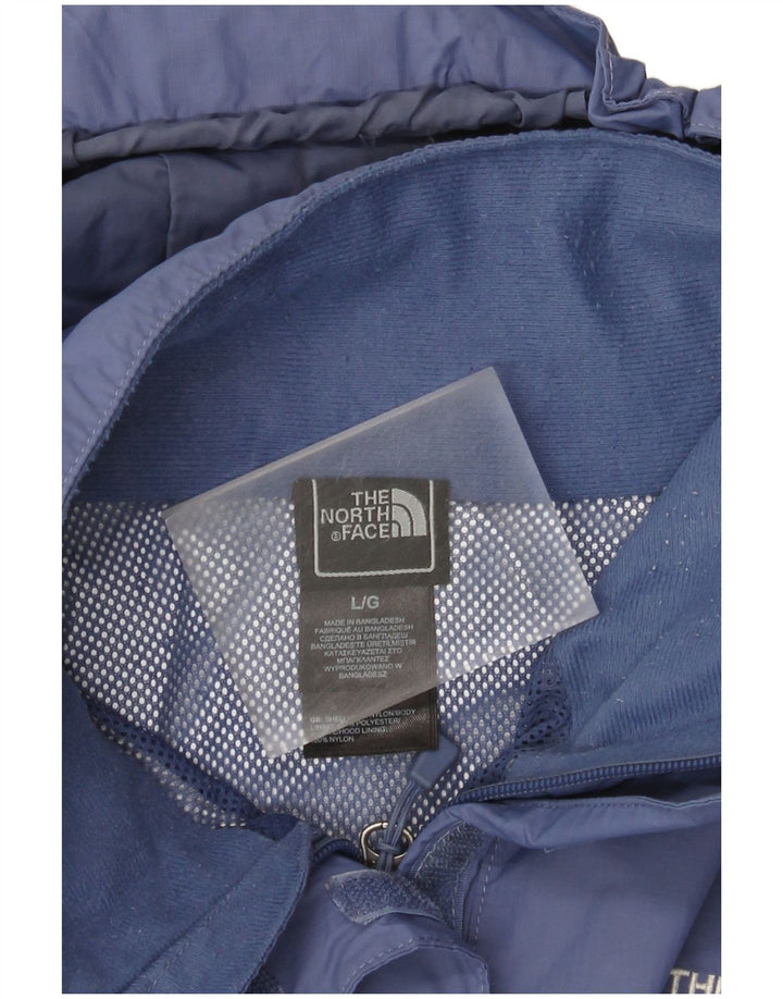 The North Face Womens Hooded Rain Jacket UK 16 Large Blue Nylon