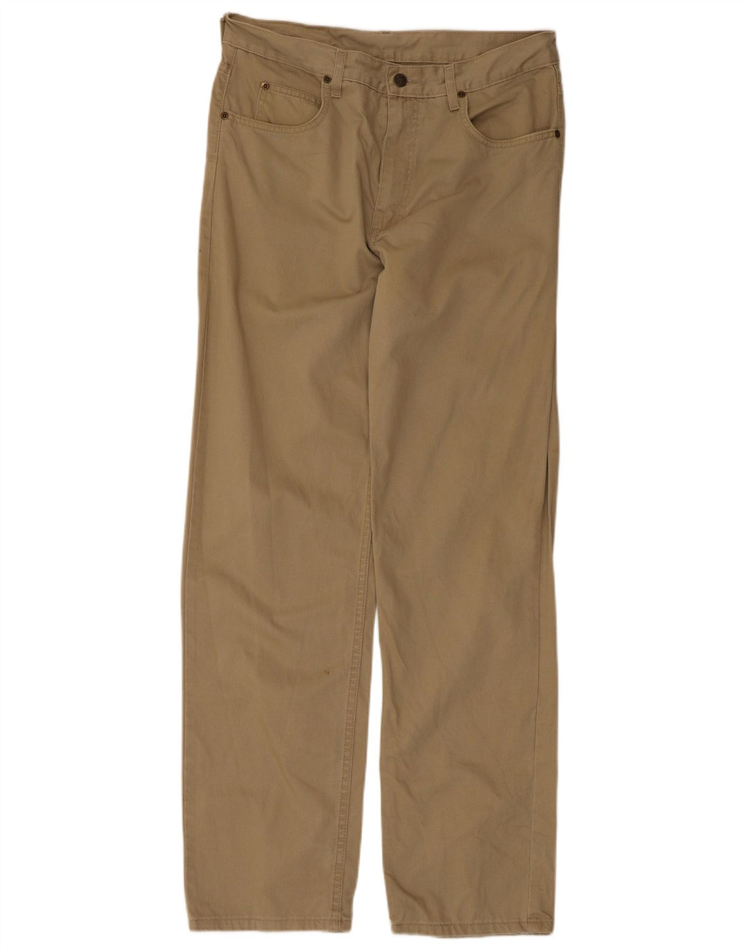 Lee Mens Casual Trousers W34 L32 Beige Cotton