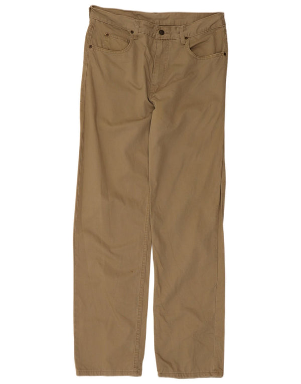 Lee Mens Casual Trousers W34 L32 Beige Cotton