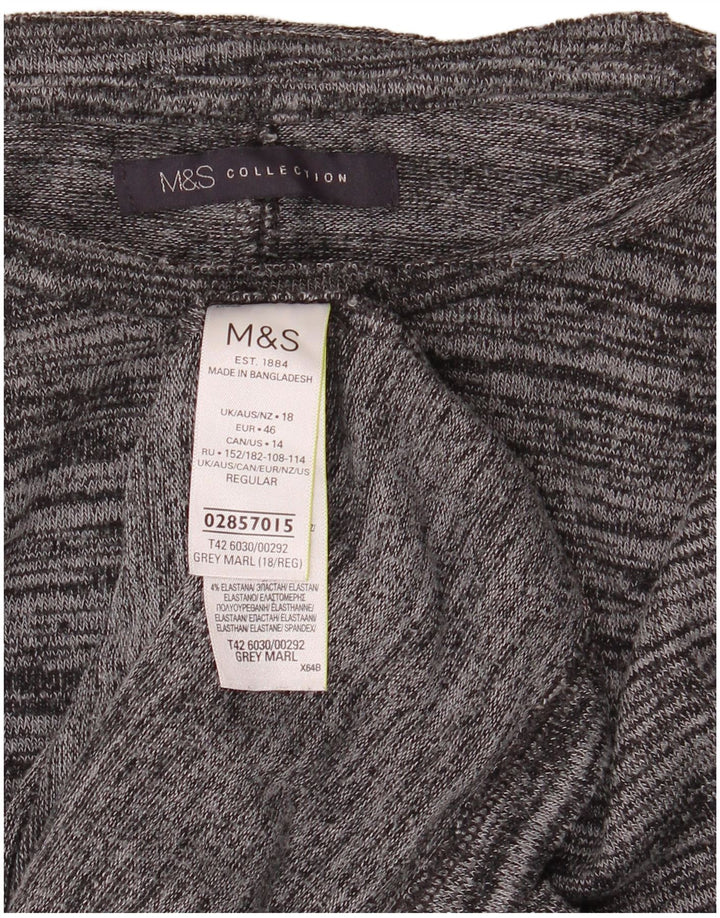 Marks & Spencer Womens Jumper Dress UK 18 XL  Grey Flecked Polyester