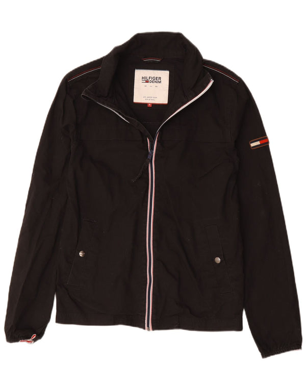 Tommy Hilfiger Mens Bomber Jacket UK 36 Small Black Cotton